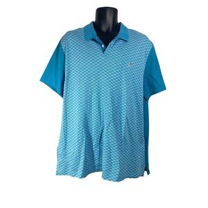 Penguin Mens Cotton‎ Jersey Jacquard Front Polo Short Sleeve Blue Moon Size XL